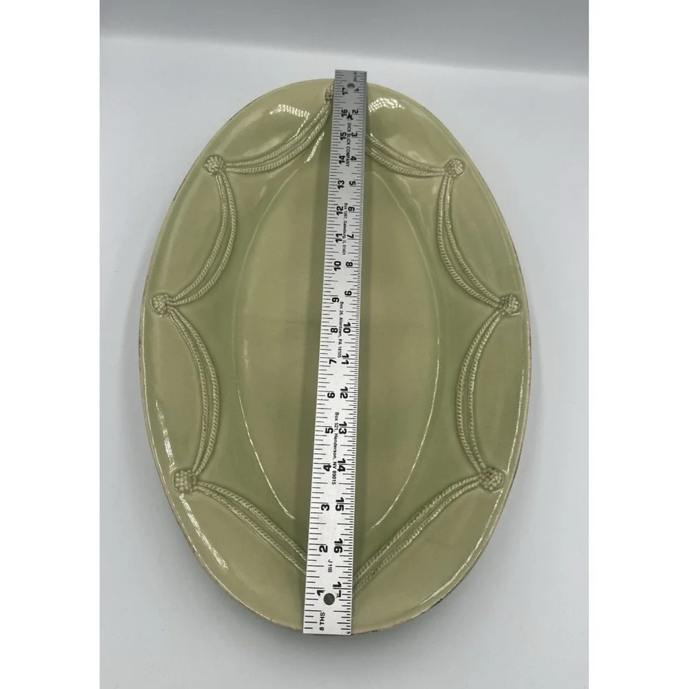 NEW JULISKA Berry & Thread Pistachio Green Oval Serving Platter 17 3/4